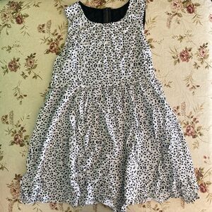 Sleeveless Black and White Leopard Print Dress
